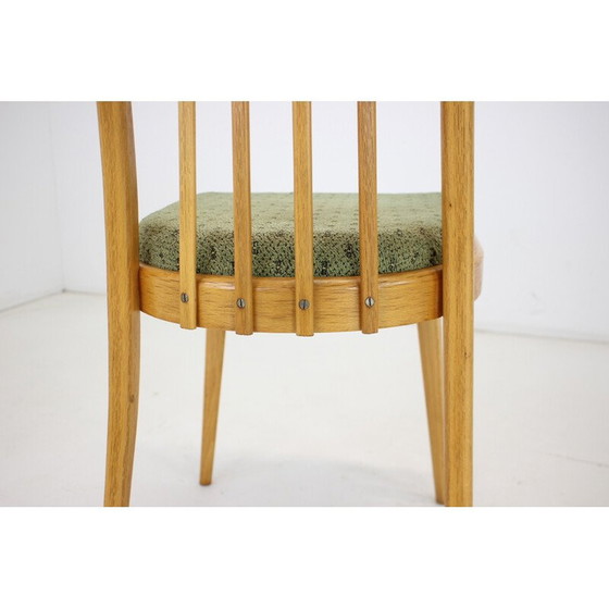 Image 1 of Set van vintage 4 eetkamerstoelen van hout en stof voor Ton, Tsjecho-Slowakije 1970