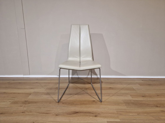 Image 1 of 4x Montis Ivy Eetkamerstoelen Crème Leder Design