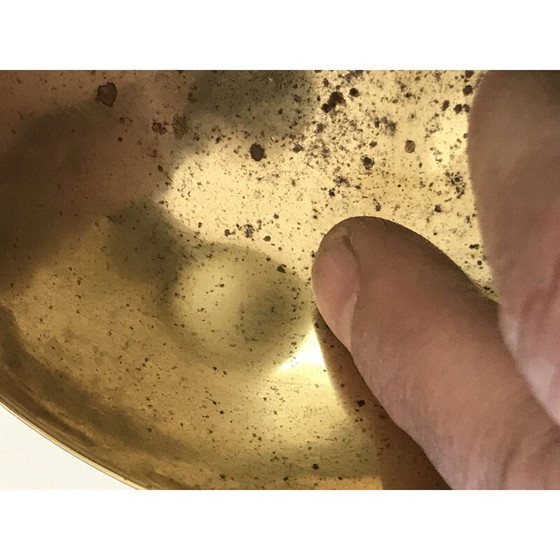 Image 1 of Vintage asbak, zoömorfe vorm, metaal en messing, 1950