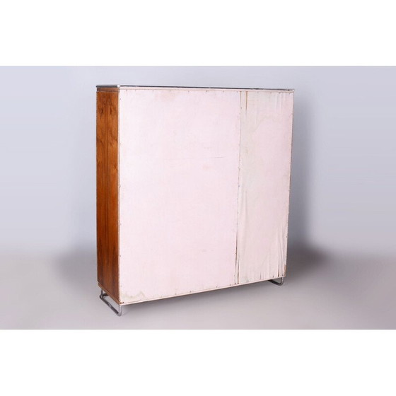 Image 1 of Vintage Bauhaus kast van walnoot en chroom door Hynek Gottwald, Tsjecho-Slowakije 1930