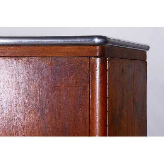 Image 1 of Vintage Bauhaus kast van walnoot en chroom door Hynek Gottwald, Tsjecho-Slowakije 1930