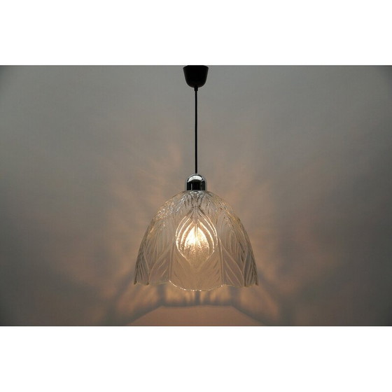 Image 1 of Vintage bladvormige glazen plafondlamp van Peill en Putzler, 1960
