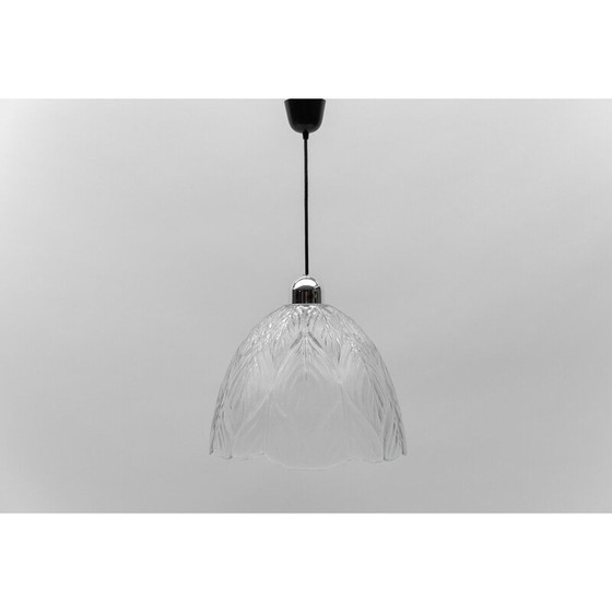 Image 1 of Vintage bladvormige glazen plafondlamp van Peill en Putzler, 1960