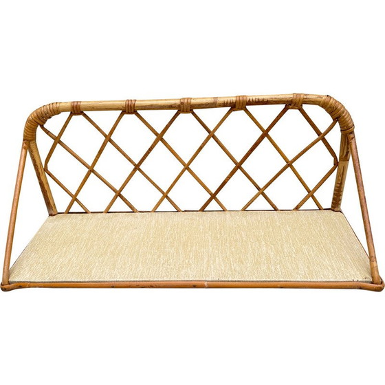 Image 1 of Vintage rotan wandplank, 1950