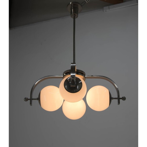 Image 1 of Vintage Bauhaus 4-vlammende kroonluchter, jaren 1930