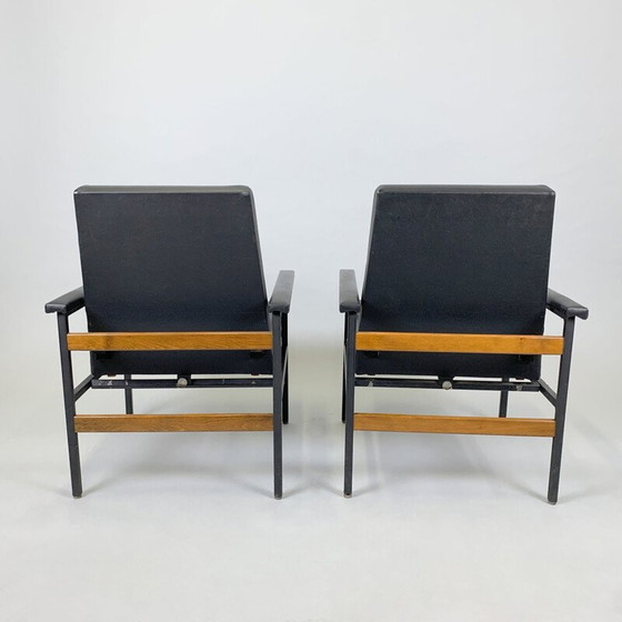 Image 1 of Paar vintage verstelbare metalen fauteuils, Tsjecho-Slowakije 1970