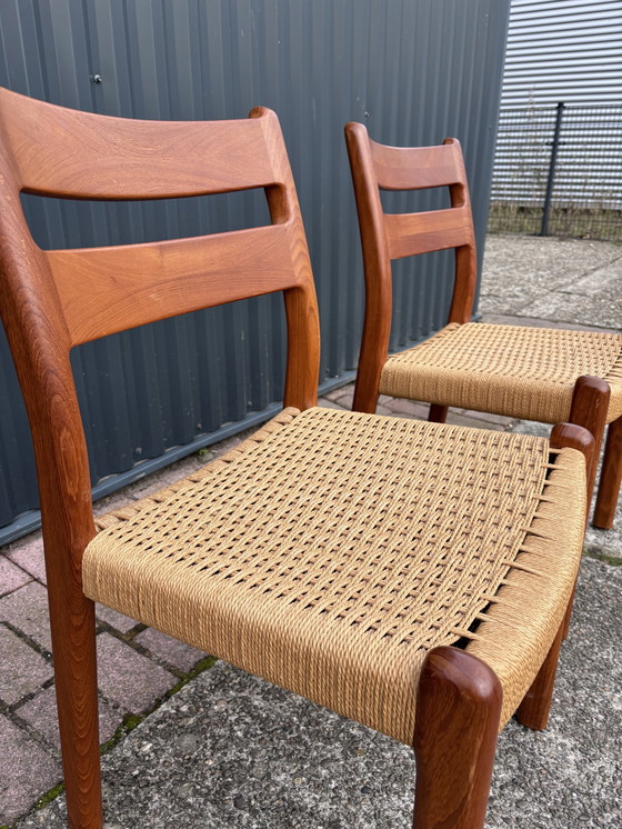 Image 1 of 4 X Stoelen Vintage Eetkamerstoelen Teak 