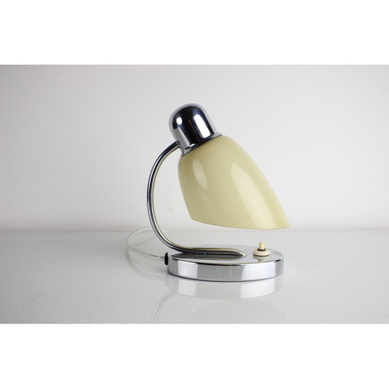 Image 1 of Mid-century glazen en chromen tafellamp, Tsjecho-Slowakije 1950