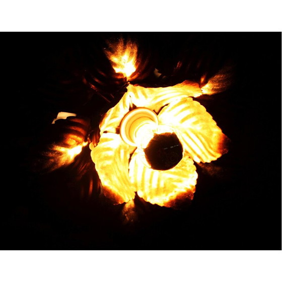 Image 1 of Vintage wandlamp met bloemen in verguld metaal van Masca, Italië jaren 1966