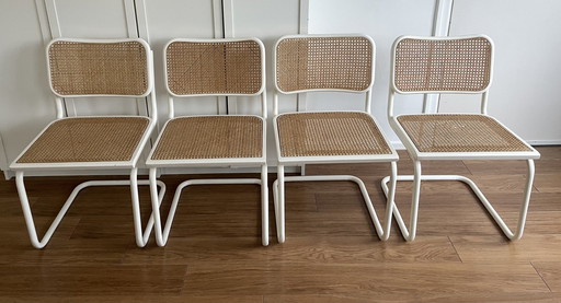 4X Vintage Cesca Webbing Stoelen