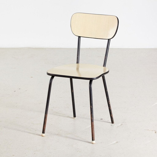 Vintage schoolstoel op metalen frame, 1970