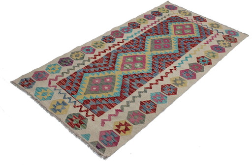 Originele oude stijl Kelim Afghan 190 X 102 Cm Top staat