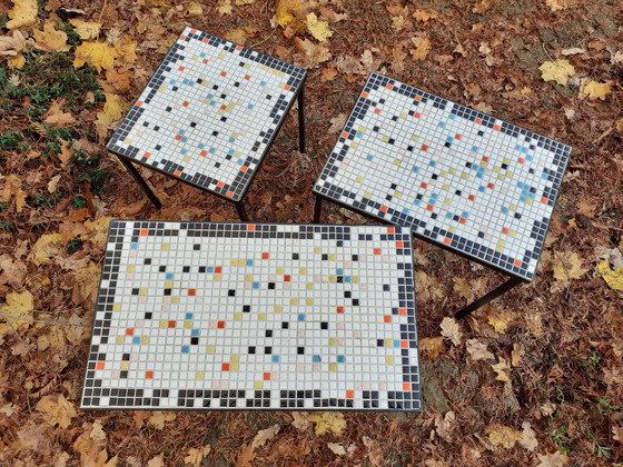 Image 1 of Vintage Set Jaren 1950 Mosaic Tafeltjes In Perfecte Staat