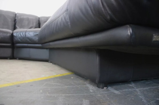 Image 1 of Rolf Benz model Ak 345 hoekbank designer leren bank zwartrolf Benz model Ak 345 hoekbank designer leren bank zwart