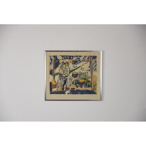 Vintage kleurenlitho door Anders Fogelin, Duitsland 1974