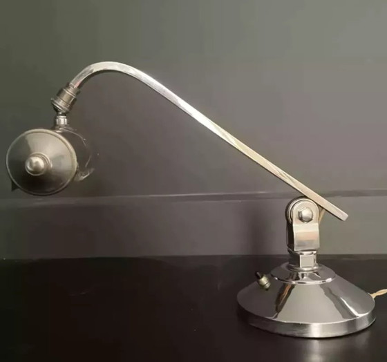 Image 1 of Art Deco verstelbare bureaulamp, vintage chroom