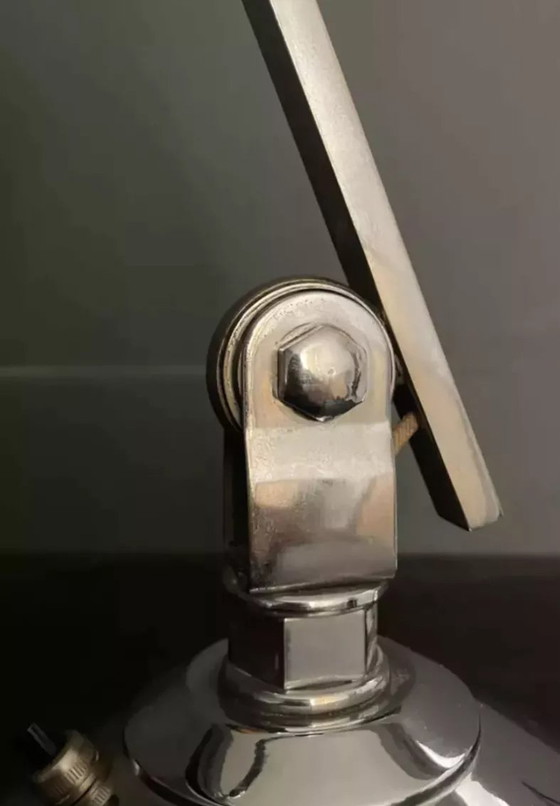 Image 1 of Art Deco verstelbare bureaulamp, vintage chroom