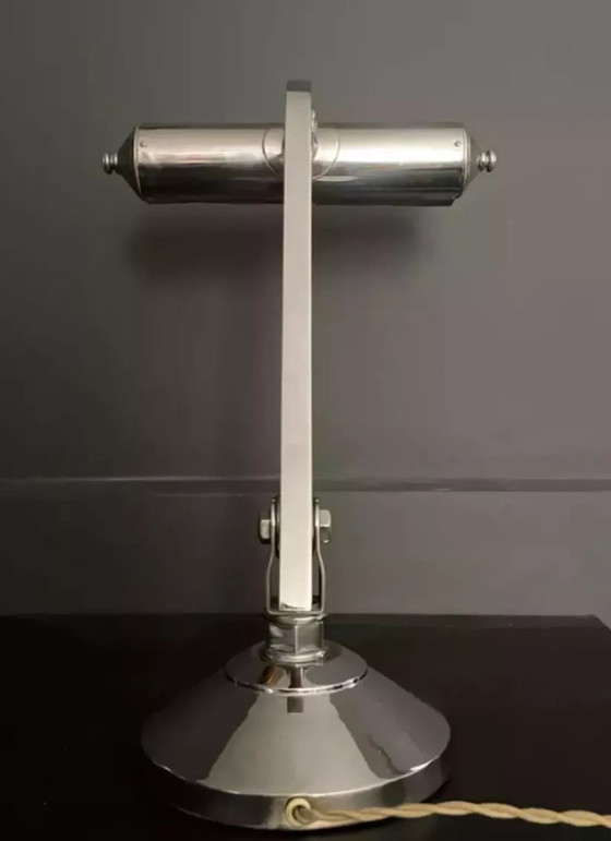 Image 1 of Art Deco verstelbare bureaulamp, vintage chroom