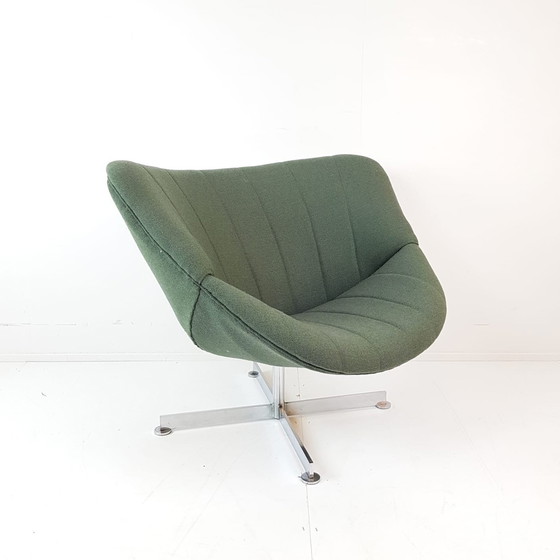 Image 1 of 2 Rudolf Wolf Swivel Chair Modello Groen Ploegwool Fauteuils