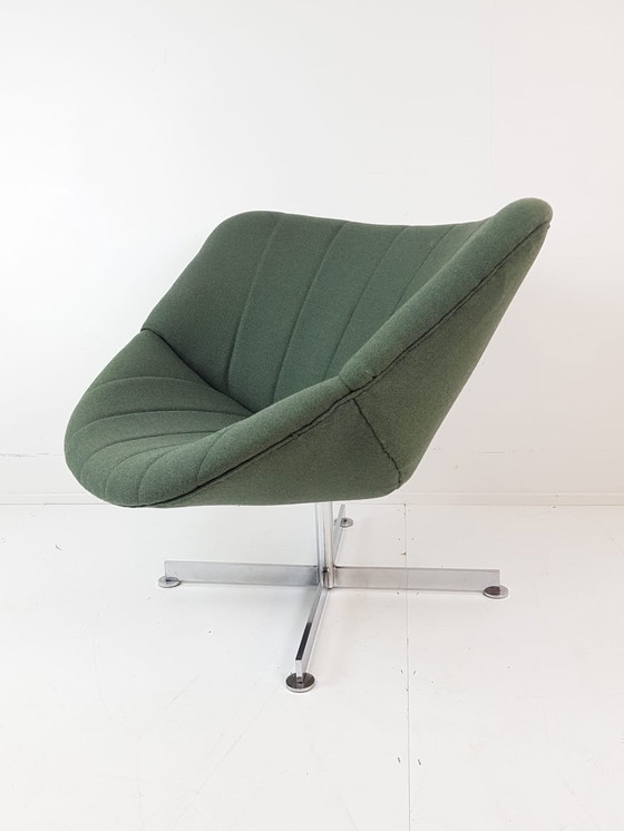 Image 1 of 2 Rudolf Wolf Swivel Chair Modello Groen Ploegwool Fauteuils