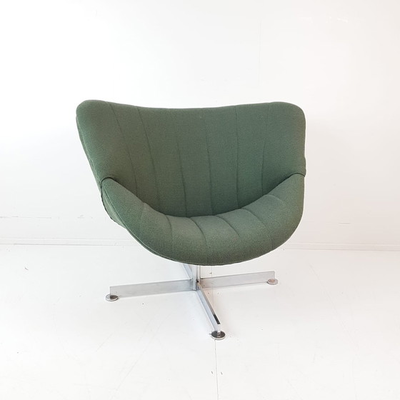 Image 1 of 2 Rudolf Wolf Swivel Chair Modello Groen Ploegwool Fauteuils