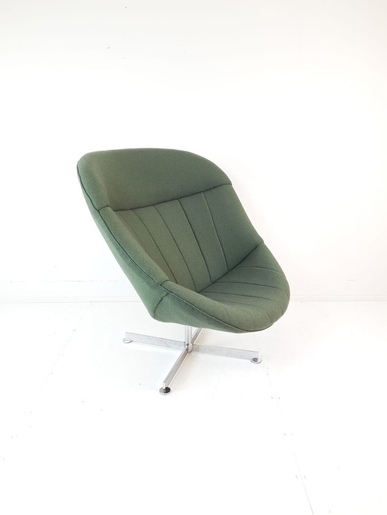 Image 1 of 2 Rudolf Wolf Swivel Chair Modello Groen Ploegwool Fauteuils