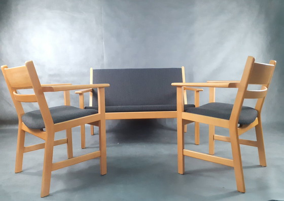 Image 1 of Hans Wegner 3-delige woonkamer set, Vintage Scandinavisch 1960S