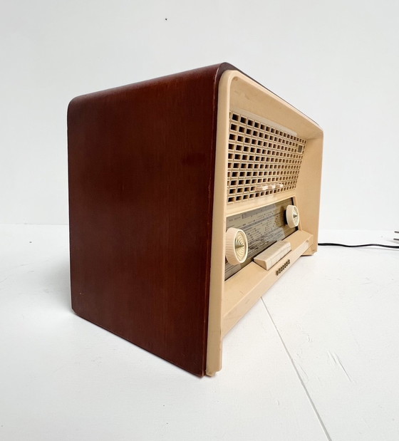 Image 1 of Gereviseerde Vintage Philips Grammofoonspeler En Buizenradio, 1960'S