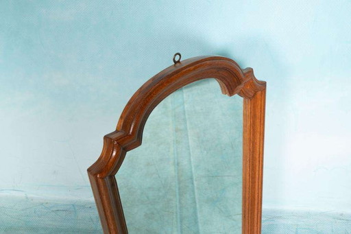 Vintage Houten jaren 60 spiegel, art deco style 60s mirror