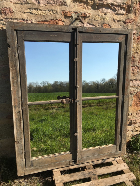 Image 1 of Getransformeerde vintage eiken spiegel