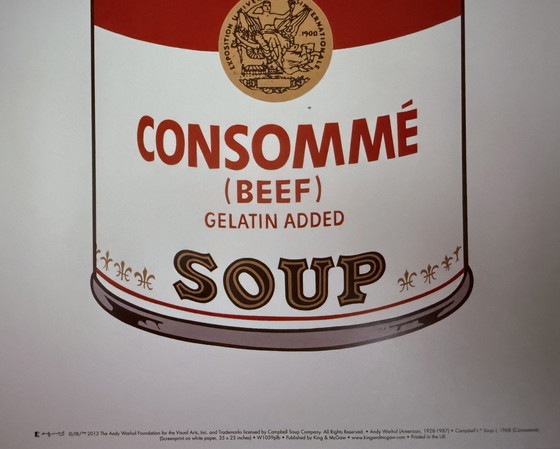 Image 1 of Andy Warhol: “Campbell'S Soup Consomme, 1968”.