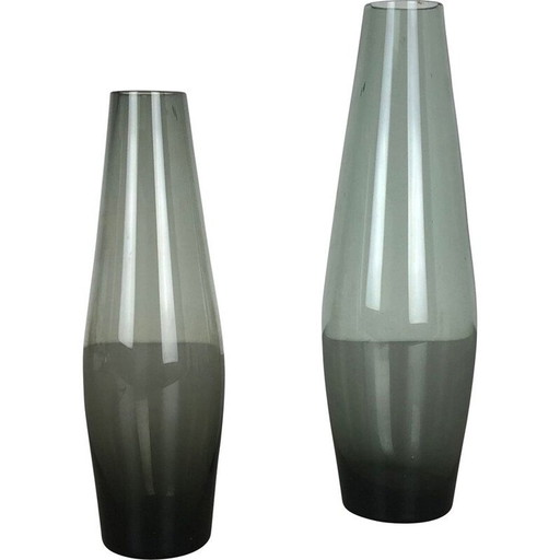 Paar vintage turmalijne vazen door Wilhelm Wagenfeld voor WMF, Duitsland 1960