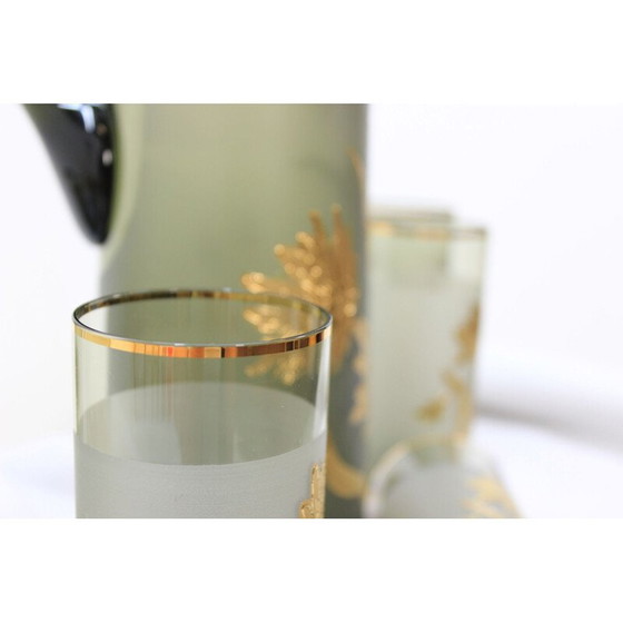 Image 1 of Set van 7 vintage glazen en kan van Bohemia Glass, Tsjechoslowakije 1970