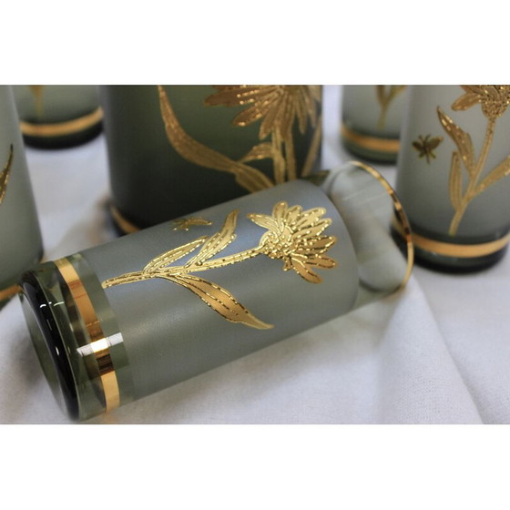 Image 1 of Set van 7 vintage glazen en kan van Bohemia Glass, Tsjechoslowakije 1970