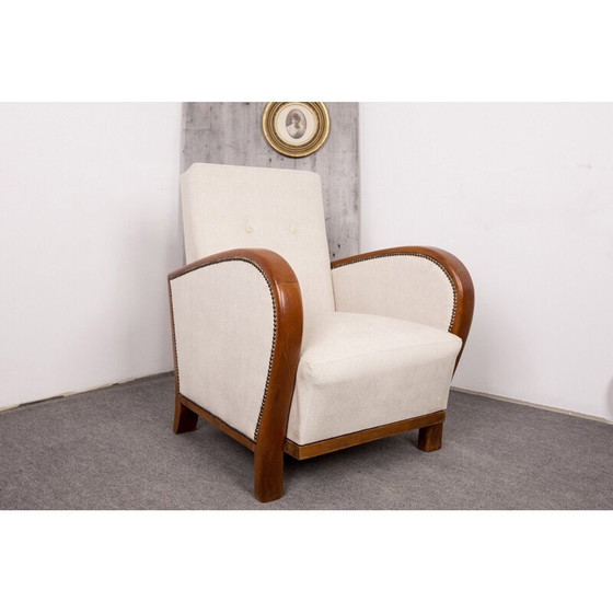 Image 1 of Hongaarse fauteuil in stof - jaren 1940