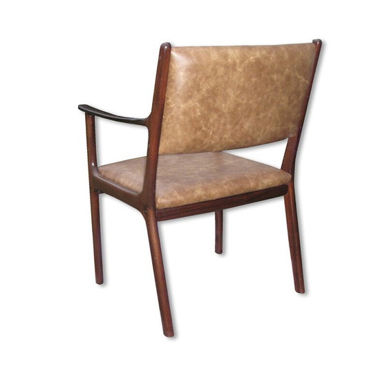 Image 1 of "PJ412" fauteuil in mahonie en leer, Ole WANSCHER - 1960