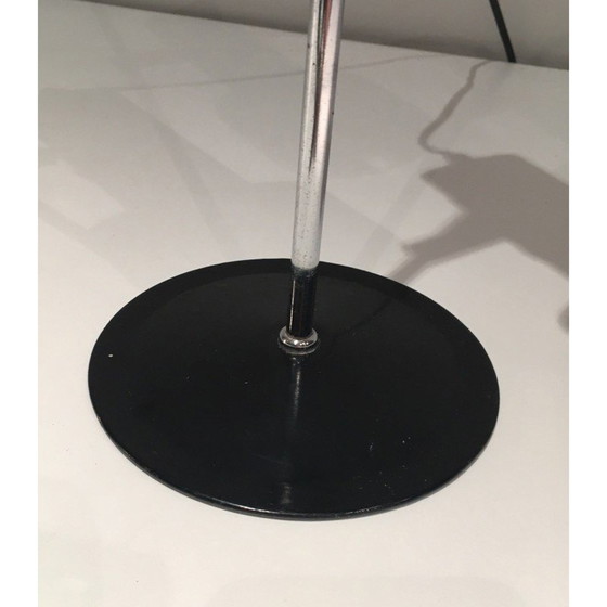 Image 1 of Vintage zwart gelakt metalen en chromen verstelbare lamp, 1970