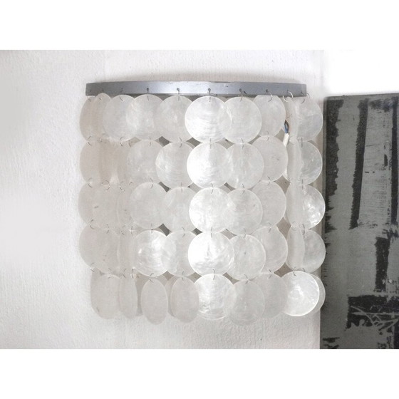 Image 1 of Set van 3 vintage wandlampen schelp door j. Luber, 1970
