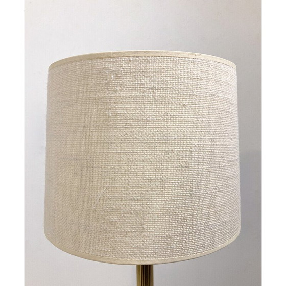 Image 1 of Vintage tafellamp van leer en messing