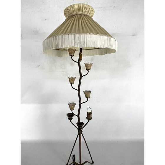 Image 1 of Vintage messing vloerlamp, Italië 1950