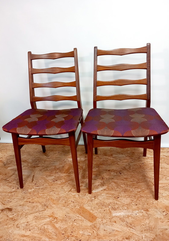 Image 1 of 4x Vintage teakhouten eetkamerstoelen