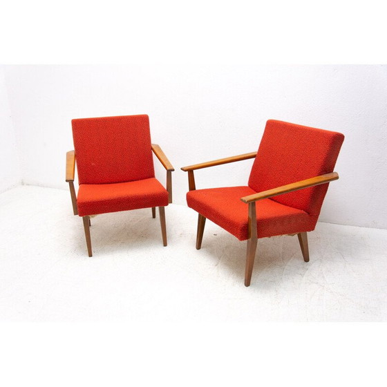 Image 1 of Paar vintage beukenhouten fauteuils van Tatra Nábytok, Tsjecho-Slowakije 1960