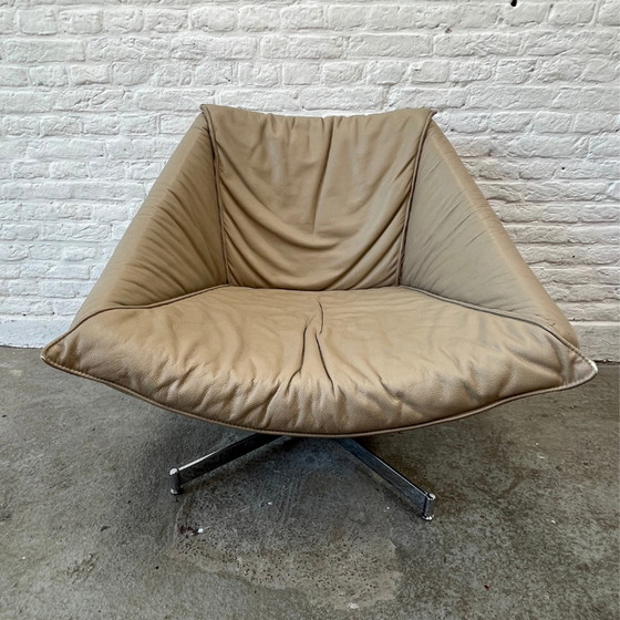 Image 1 of Draaifauteuil / Swivelchair leer - beige / grijs