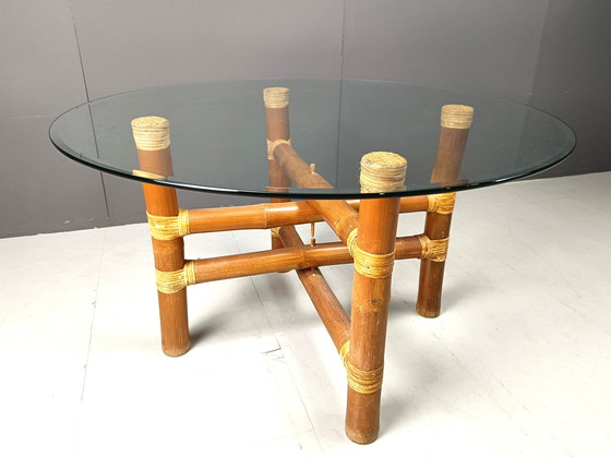 Image 1 of Vintage eettafel van bamboe, 1970