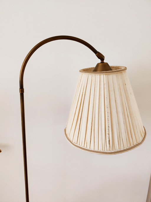 Vintage koperen staande vloerlamp