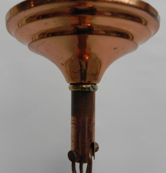 Image 1 of Vintage hanglamp met glazen kap