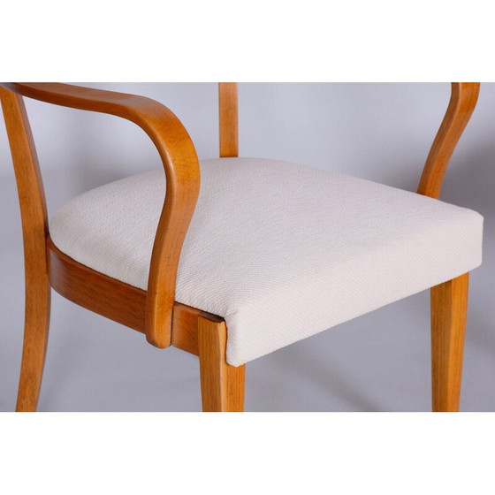 Image 1 of Paar vintage Art Deco wit beukenhouten fauteuils door Jindrich Halabala voor Up Zavody, Tsjecho-Slowakije 1930