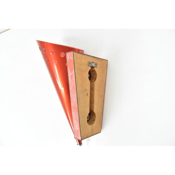 Image 1 of Vintage wandlamp van metaal en hout, Tsjecho-Slowakije 1960