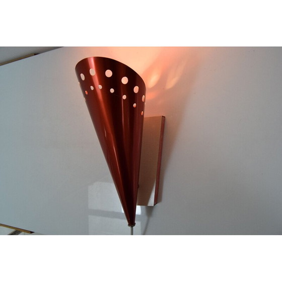 Image 1 of Vintage wandlamp van metaal en hout, Tsjecho-Slowakije 1960