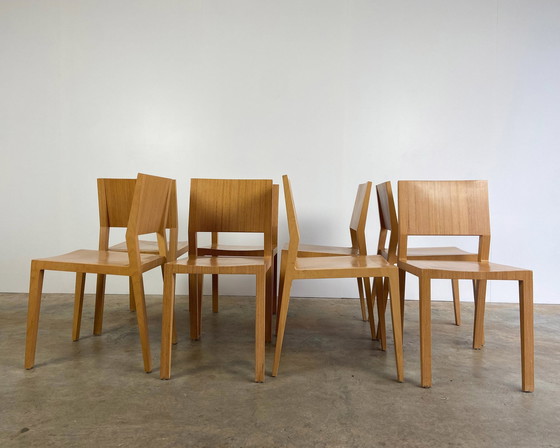 Image 1 of 8X Vintage Houten Design Stoel